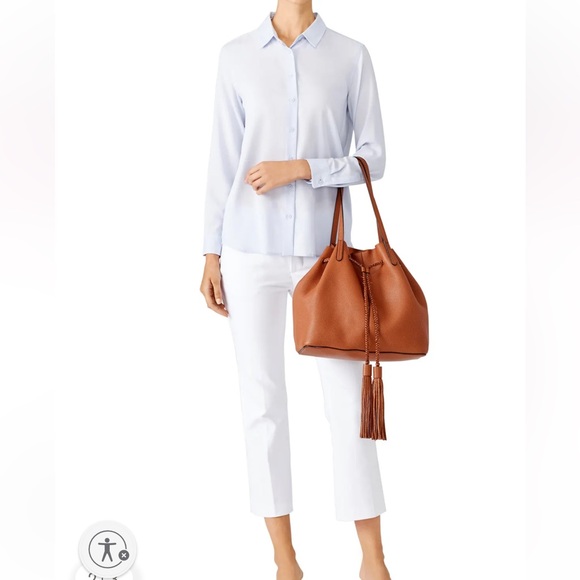 Rebecca Minkoff Pebble Leather Drawstring Tote & Matching Wristlet Brown New